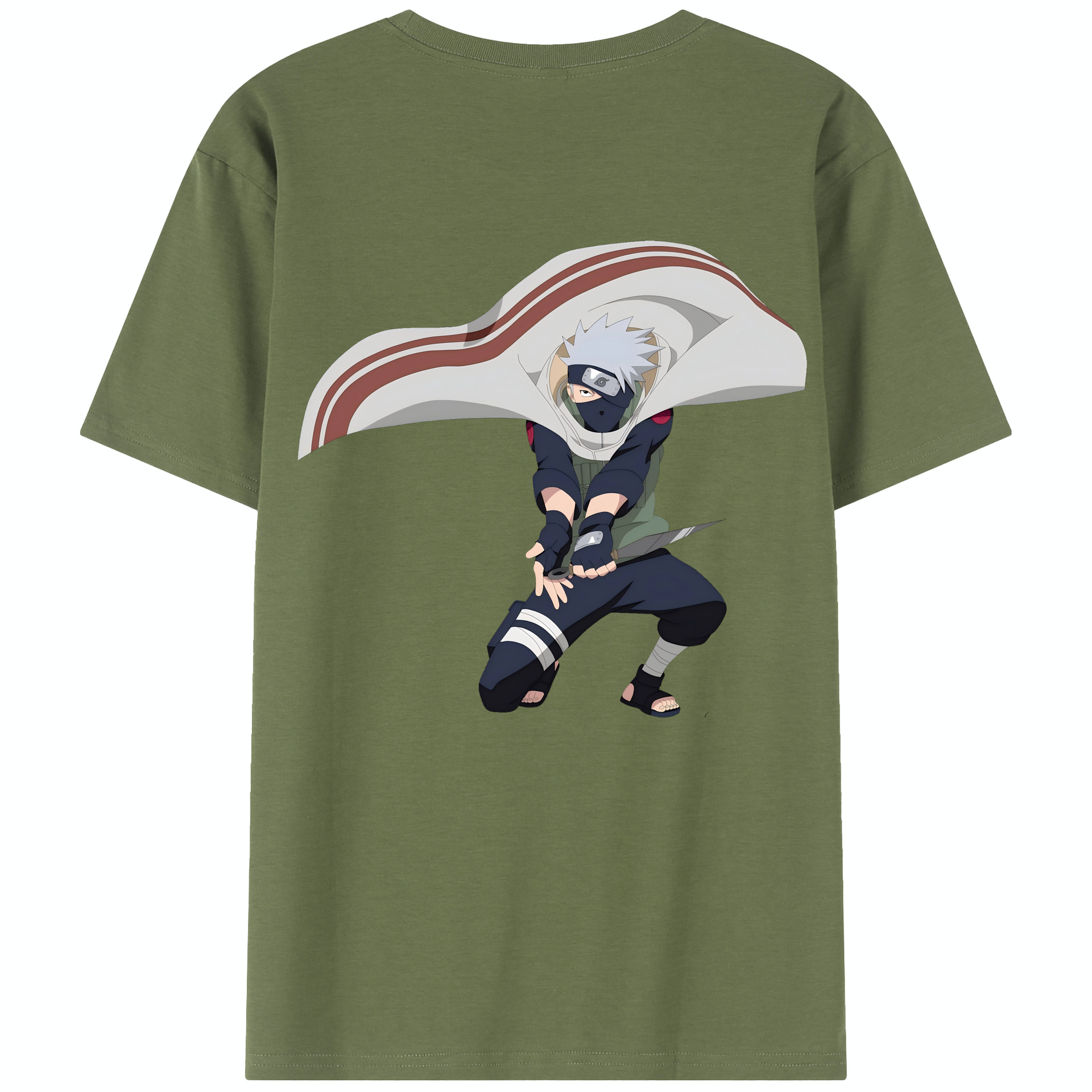 （画像用） NARUTO -ナルト- はたけ カカシ Hatake Kakashi 綿100％半袖Tシャツ（背面プリント）